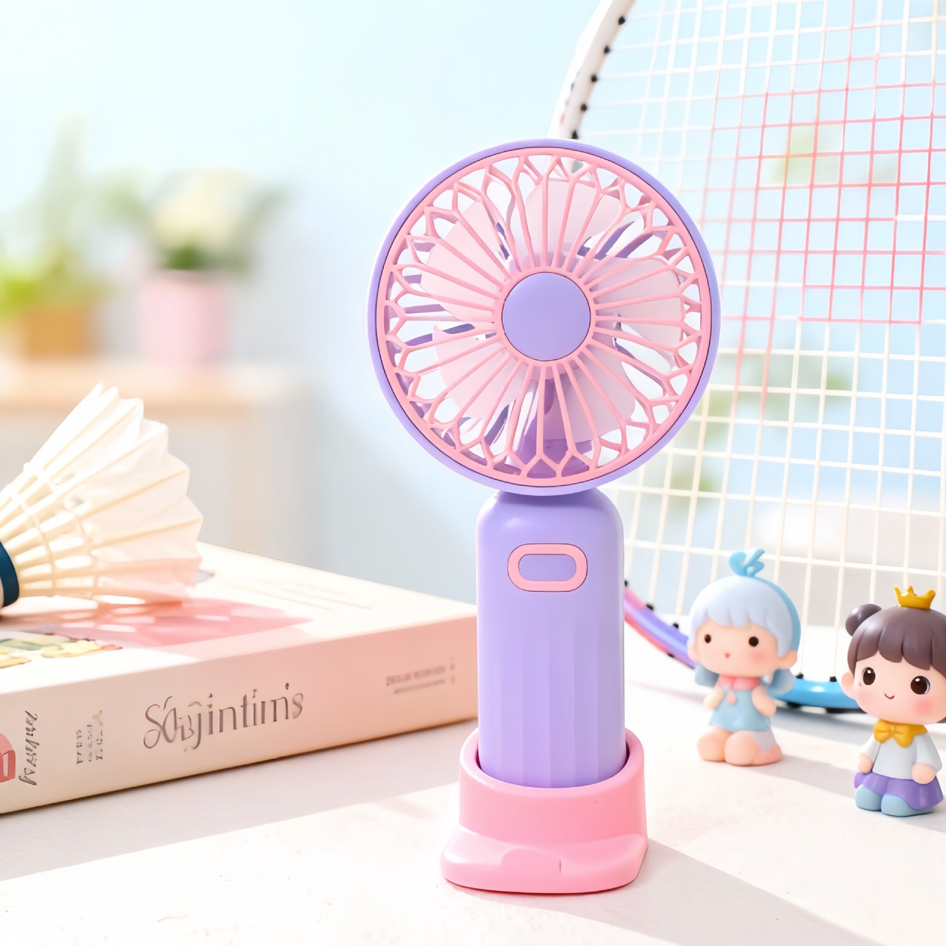 Portable Handheld Fan with Foldable Stand and Quiet Motor for Personal Cooling 0