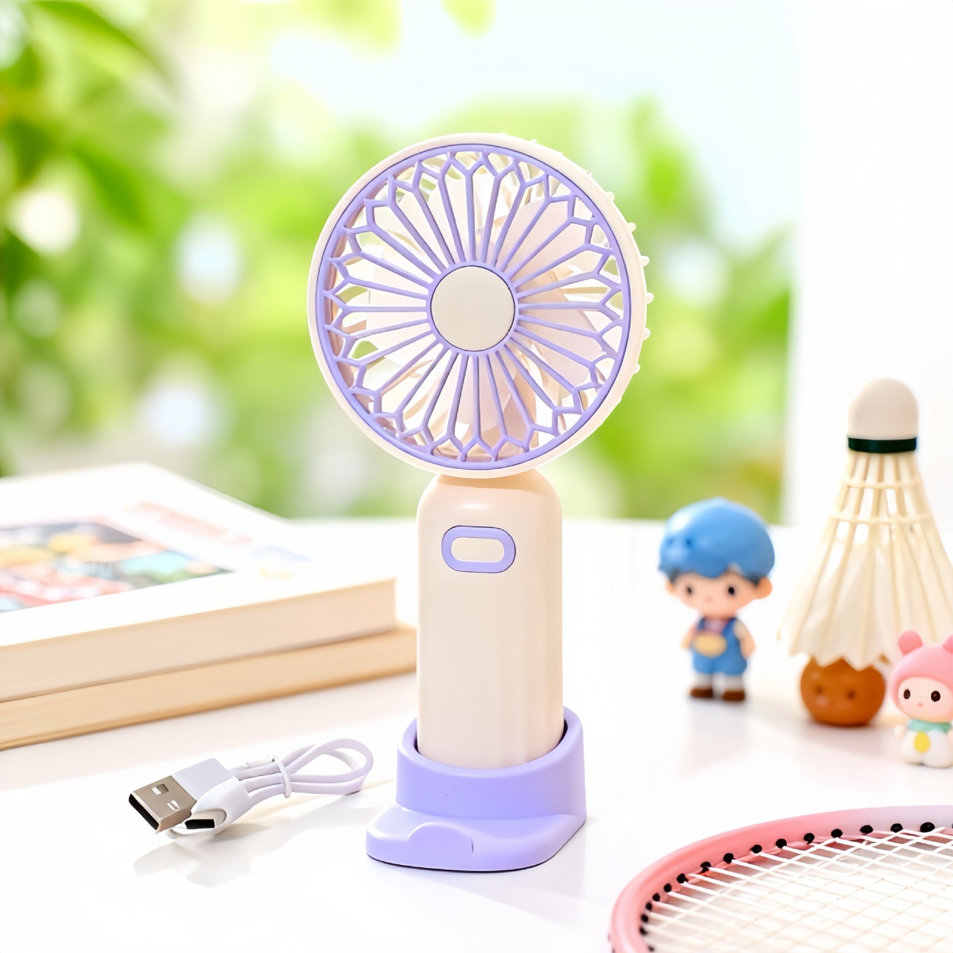 Portable Handheld Fan with Foldable Stand and Quiet Motor for Personal Cooling 7