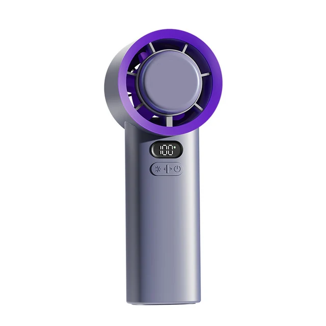 Portable Handheld Fan with USB Rechargeable Battery and 3 Speed Settings for Travel 0
