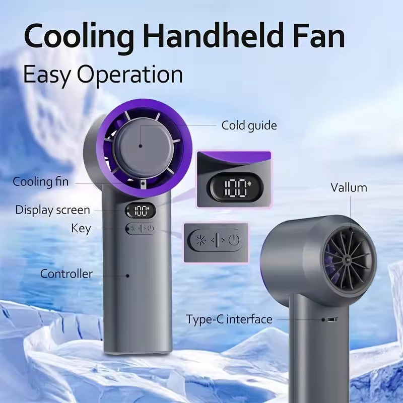 Portable Handheld Fan with USB Rechargeable Battery and 3 Speed Settings for Travel 5