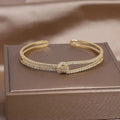Sapphire Knot Cuff Bracelet - Elegant Adjustable Cuff Bracelets for Women 0