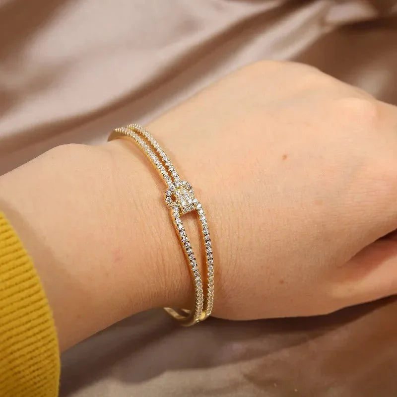 Sapphire Knot Cuff Bracelet - Elegant Adjustable Cuff Bracelets for Women 1