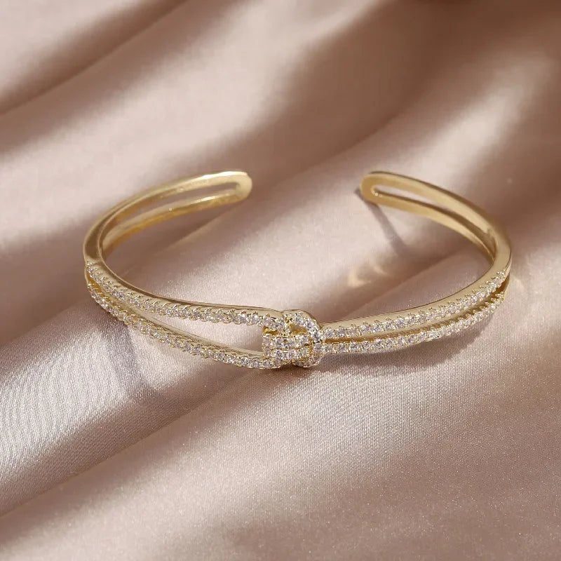 Sapphire Knot Cuff Bracelet - Elegant Adjustable Cuff Bracelets for Women 3