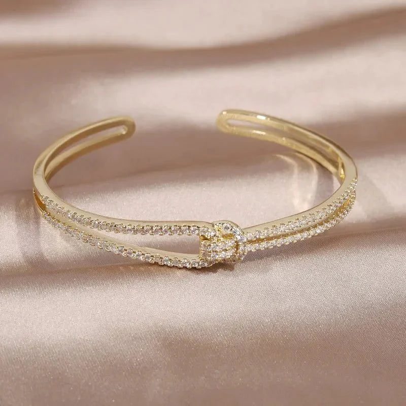Sapphire Knot Cuff Bracelet - Elegant Adjustable Cuff Bracelets for Women 4