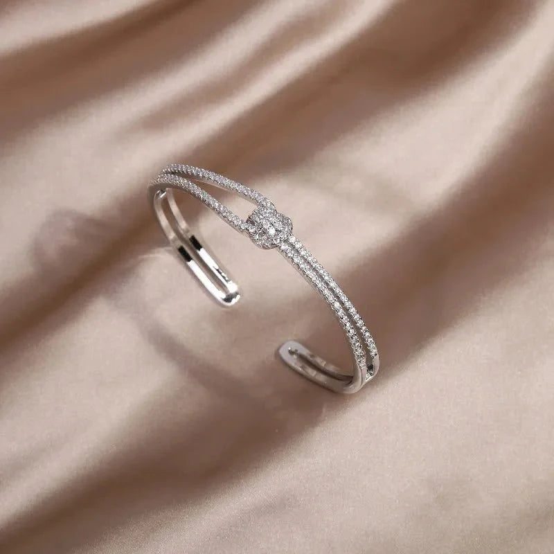 Sapphire Knot Cuff Bracelet - Elegant Adjustable Cuff Bracelets for Women 7
