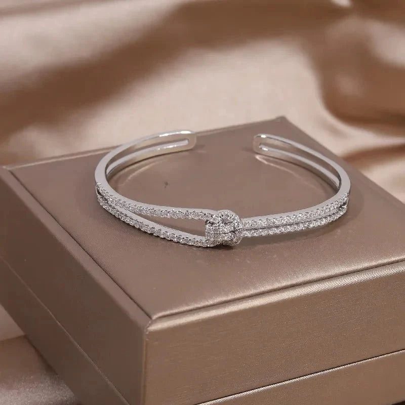 Sapphire Knot Cuff Bracelet - Elegant Adjustable Cuff Bracelets for Women 8