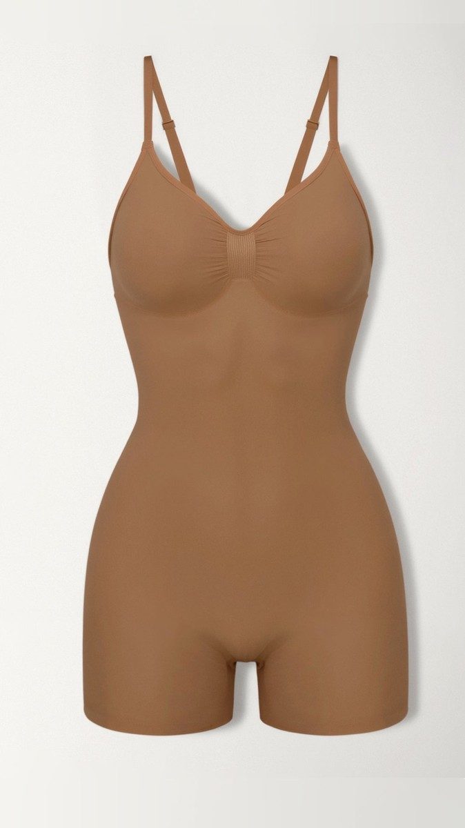 Sculpting Mid Thigh Shapewear Bodysuit with Adjustable Straps & Bust Support 5