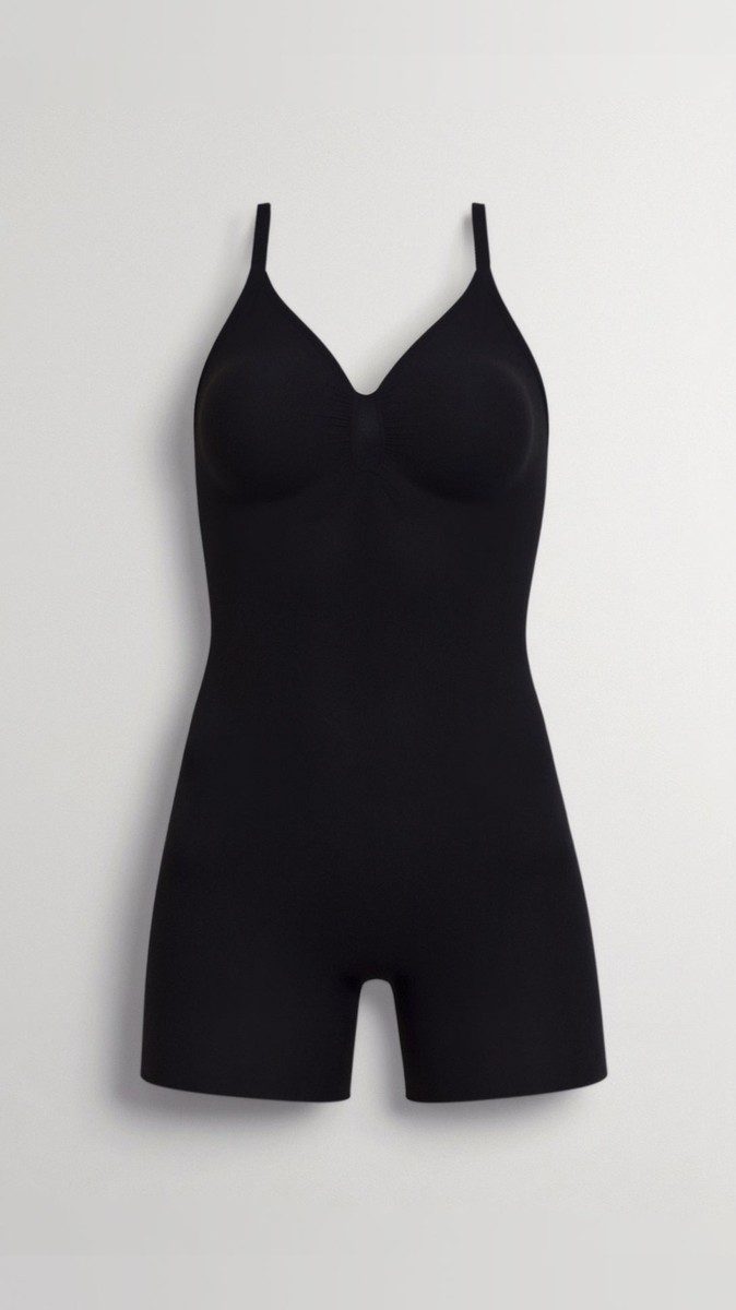 Sculpting Mid Thigh Shapewear Bodysuit with Adjustable Straps & Bust Support 8