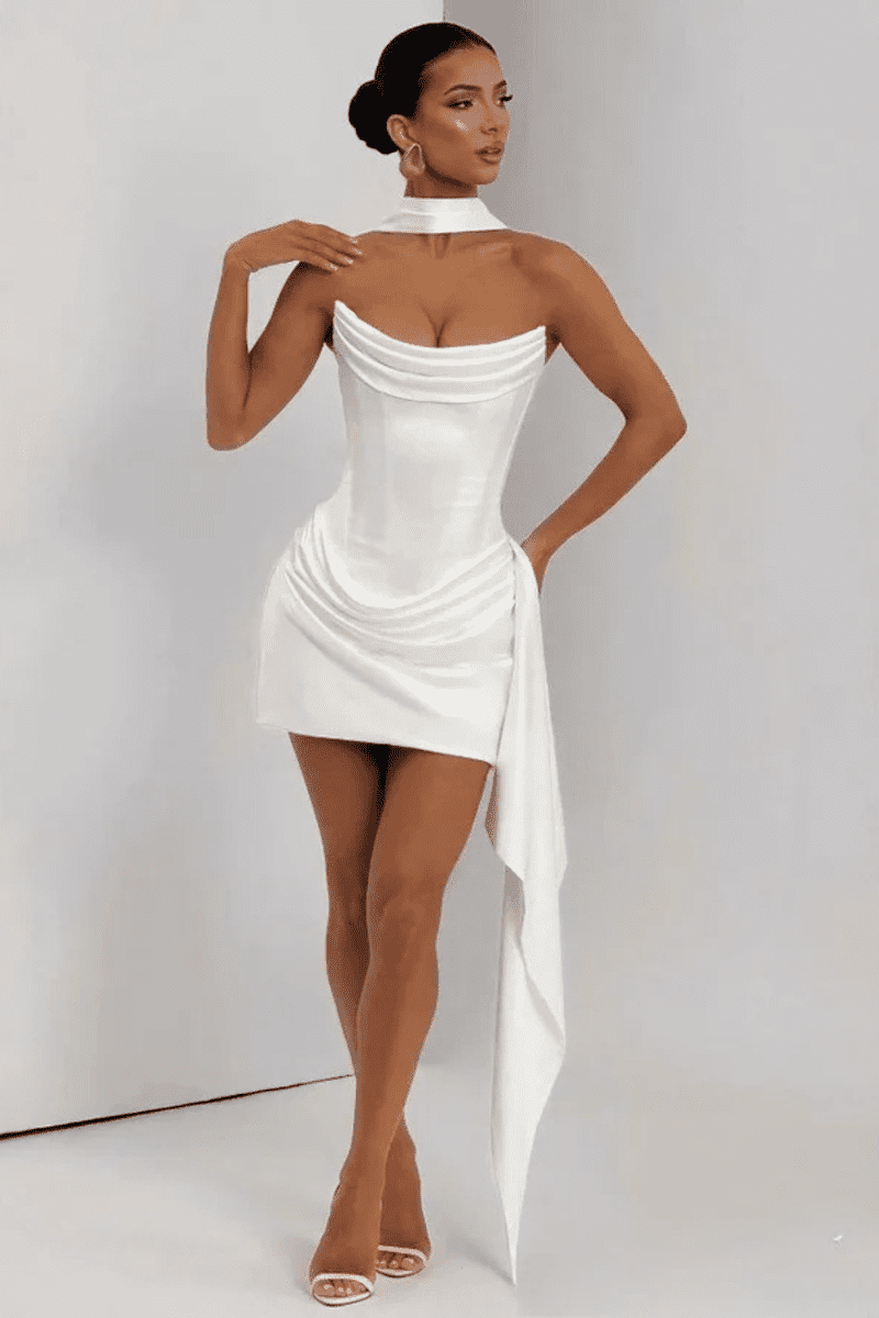 Strapless Corset Mini Satin Dress for Women - Perfect Cocktail & Formal Dresses 1