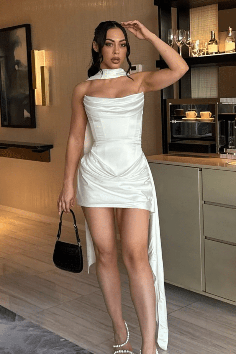 Strapless Corset Mini Satin Dress for Women - Perfect Cocktail & Formal Dresses 3
