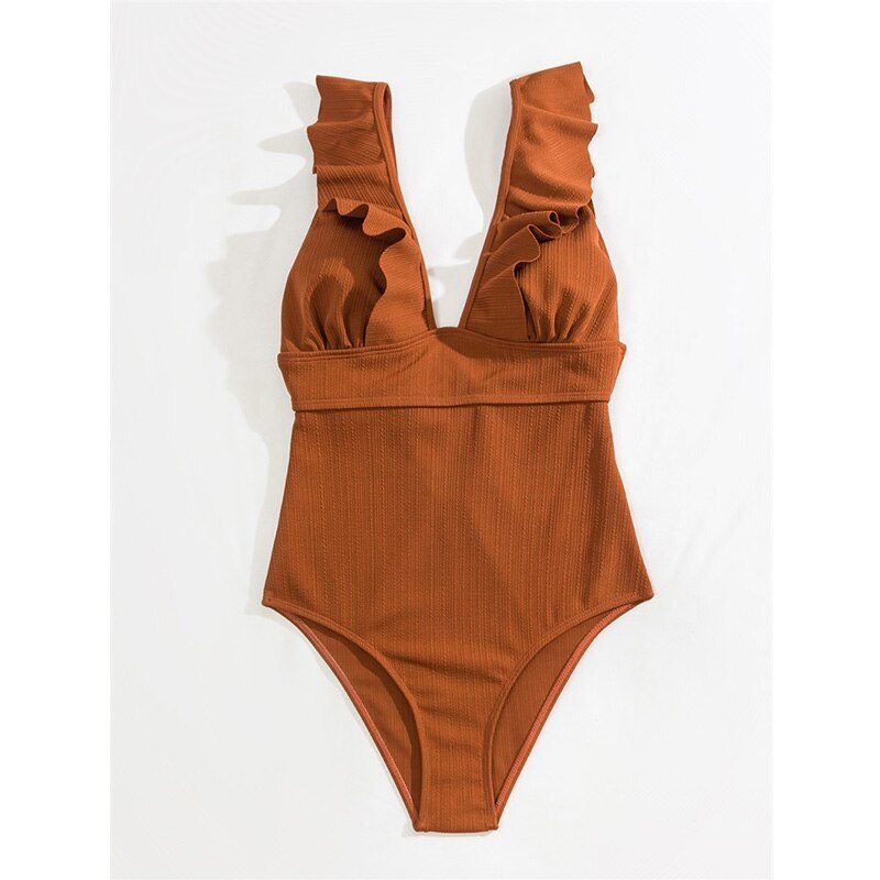 Stylish Boho One Piece Swimsuit for Women with Ruffles & Quick-Dry Fabric 3