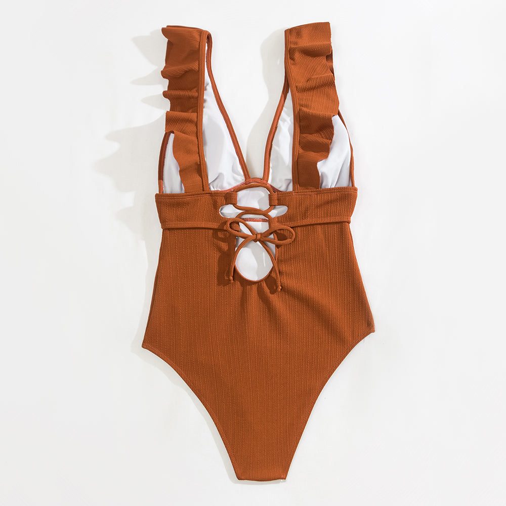 Stylish Boho One Piece Swimsuit for Women with Ruffles & Quick-Dry Fabric 4