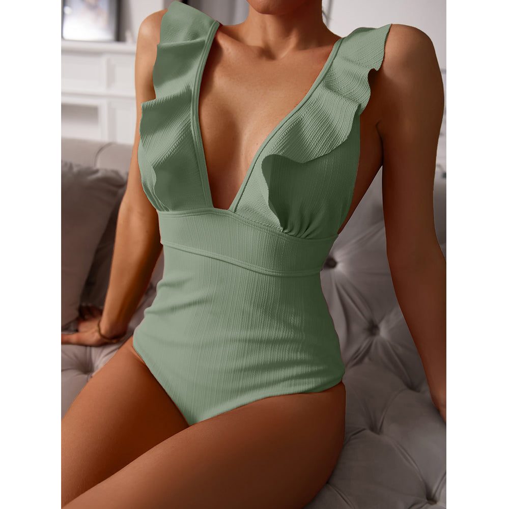 Stylish Boho One Piece Swimsuit for Women with Ruffles & Quick-Dry Fabric 9