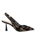 Tabitha Black Slingback Heels with Hand-Beaded Lace Detail for Elegant Style 0