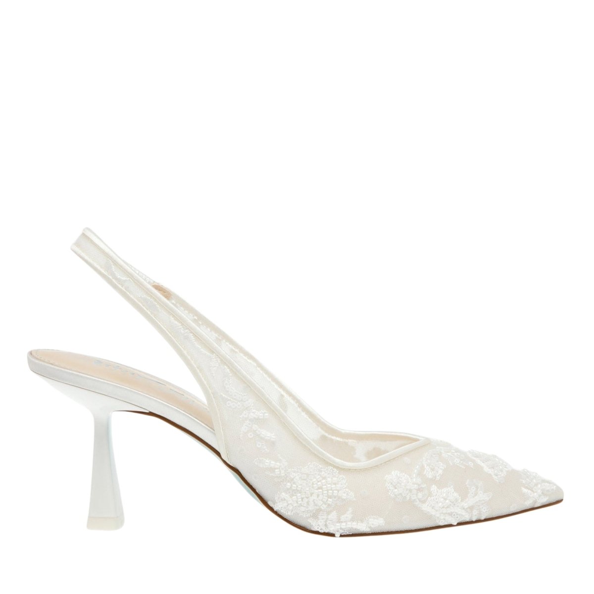 Tabitha Black Slingback Heels with Hand-Beaded Lace Detail for Elegant Style 6
