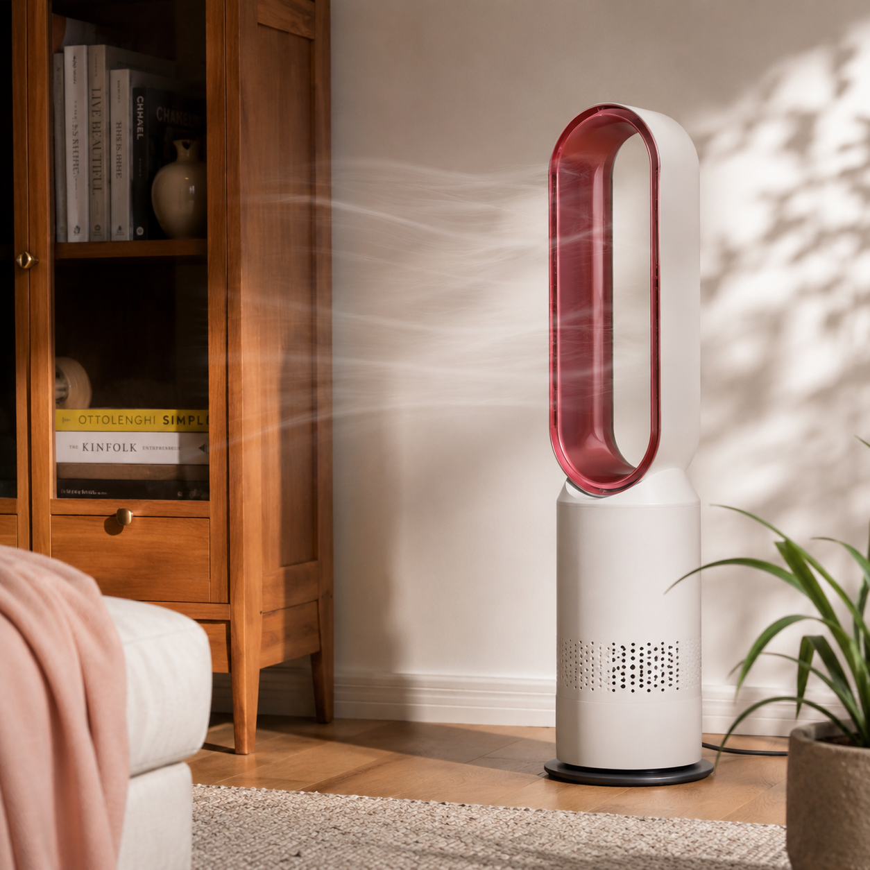 Tower Fan with Remote Control and Air Purifier, 22 Inch Bladeless Design