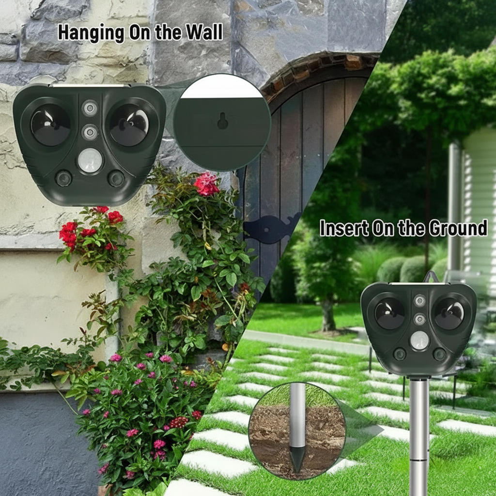 Ultrasonic Bird Deterrent with Solar Power for Garden and Outdoor Use 4