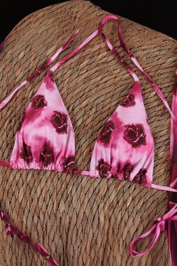 Vibrant 3-Piece Bikini Set with Cover-Up for Women - Flattering & Stylish