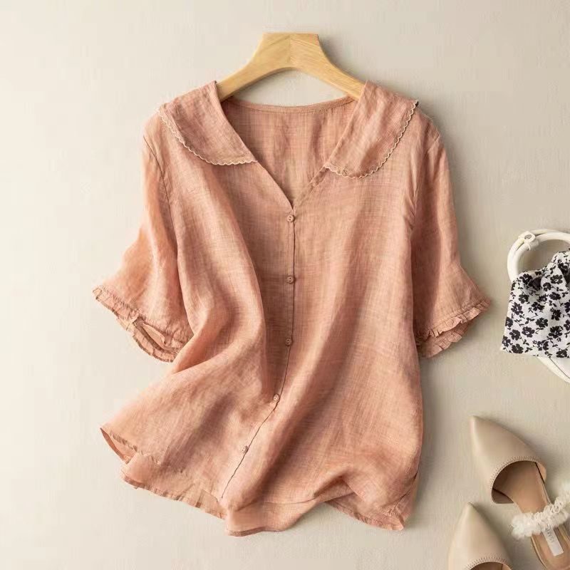 Vintage Women's Blouse with Button Detail - Plus Size Relaxed Fit Top 1
