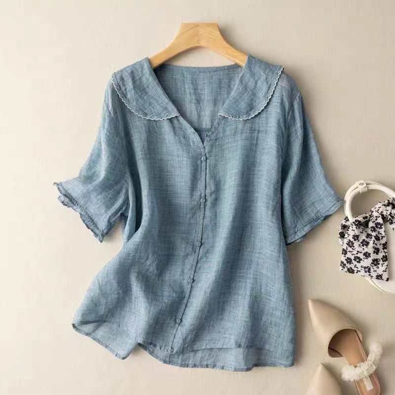 Vintage Women's Blouse with Button Detail - Plus Size Relaxed Fit Top 2
