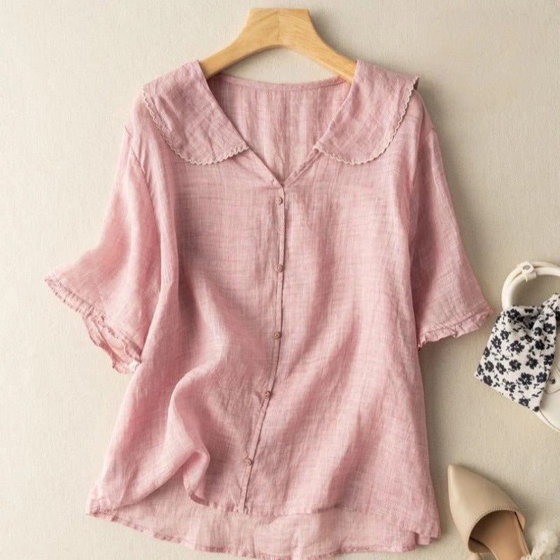 Vintage Women's Blouse with Button Detail - Plus Size Relaxed Fit Top 3