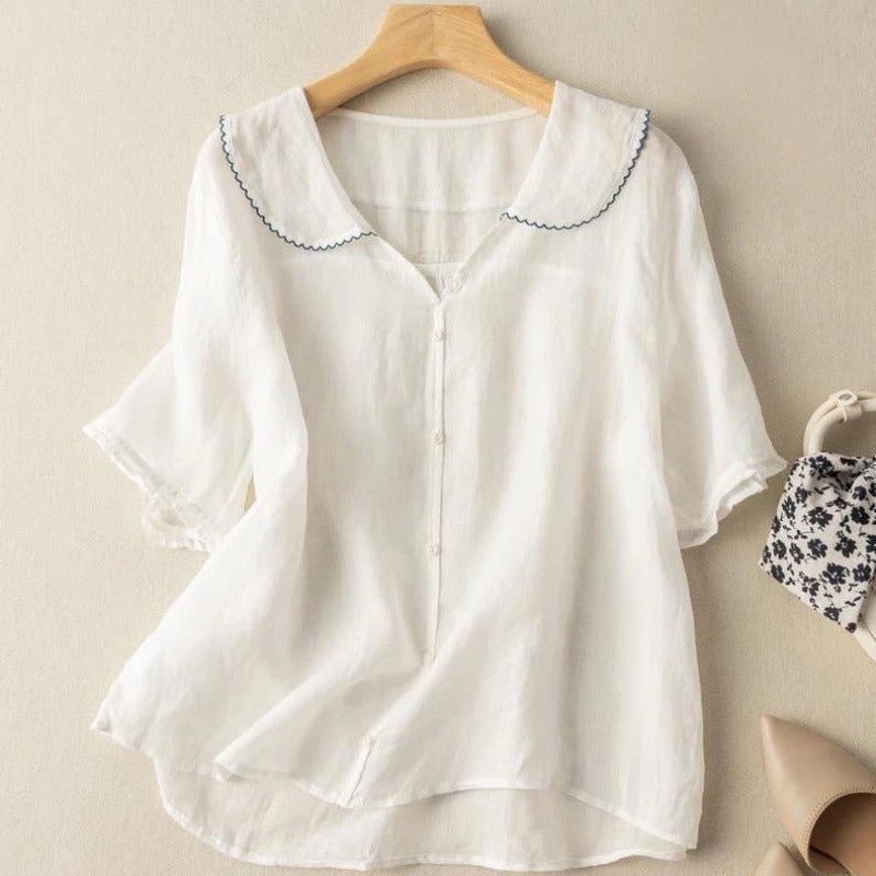 Vintage Women's Blouse with Button Detail - Plus Size Relaxed Fit Top 4