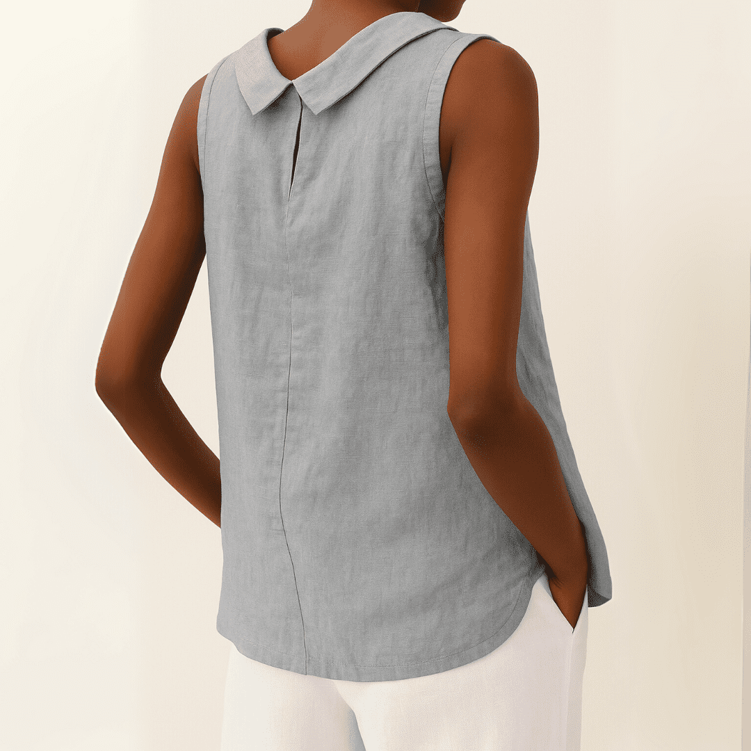 Womens Tank Top - Sleeveless Roll Collar Design for Effortless Summer Style 1