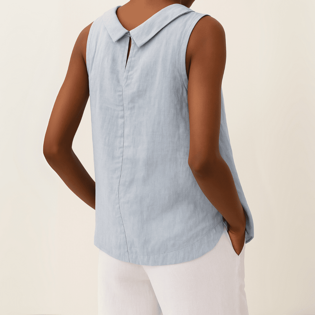 Womens Tank Top - Sleeveless Roll Collar Design for Effortless Summer Style 3