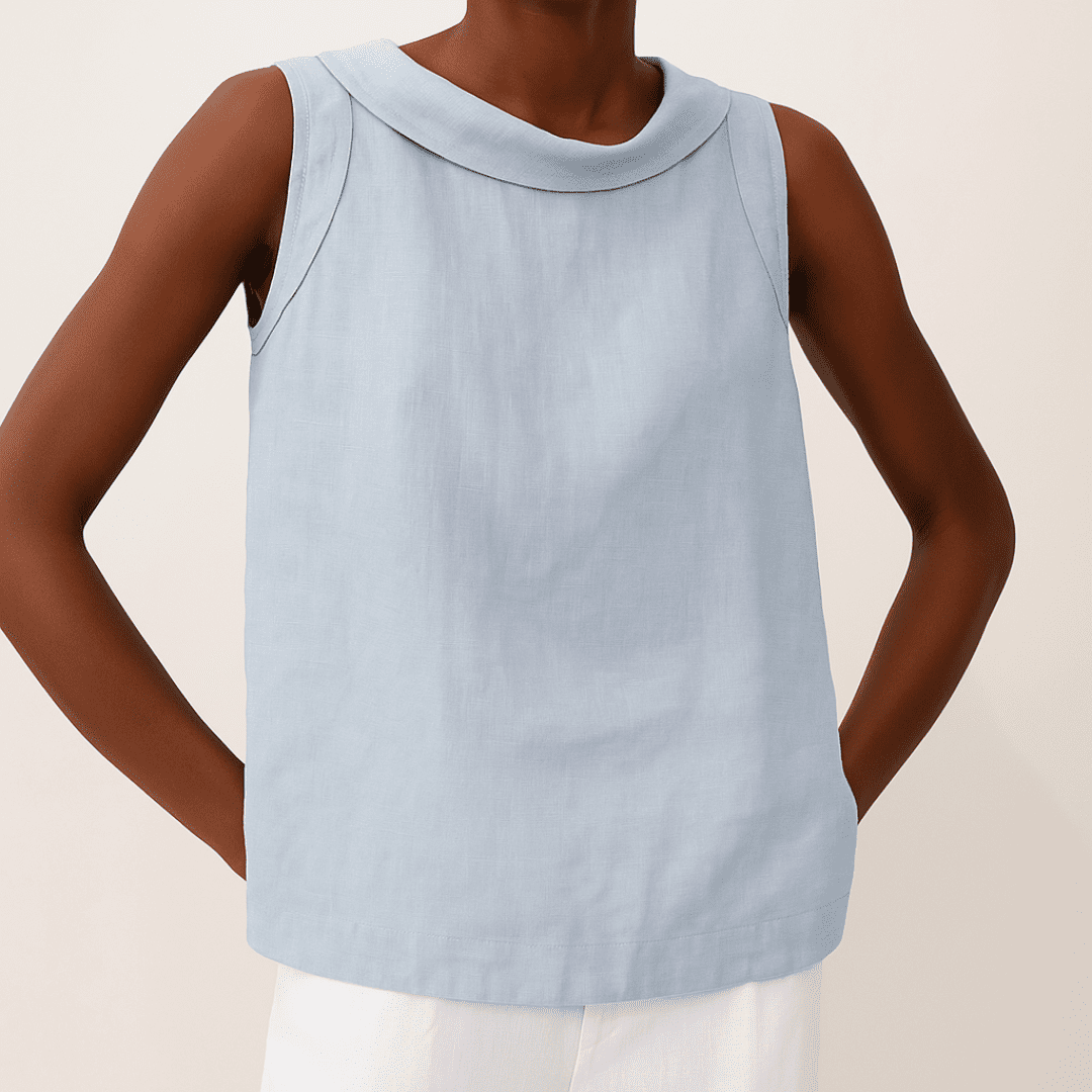 Womens Tank Top - Sleeveless Roll Collar Design for Effortless Summer Style 4