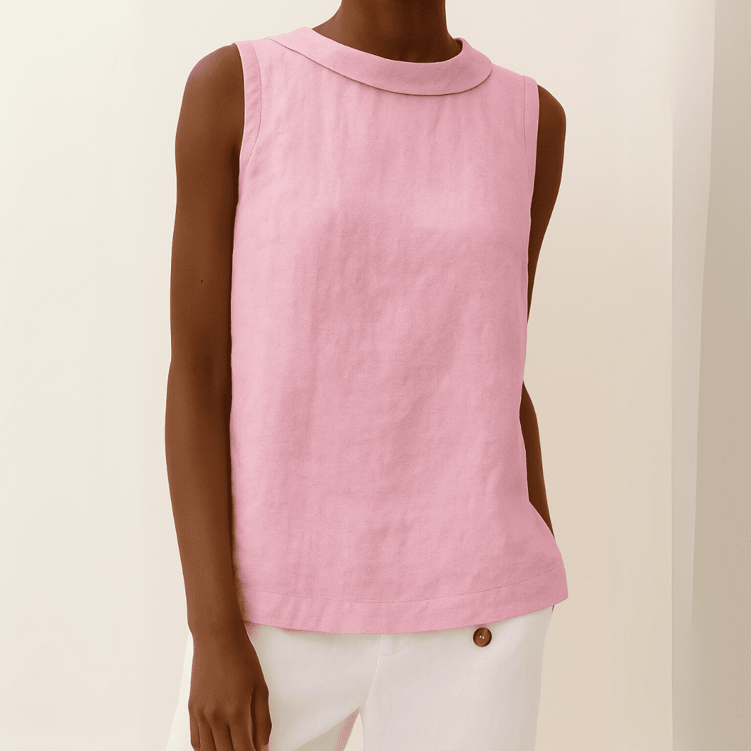 Womens Tank Top - Sleeveless Roll Collar Design for Effortless Summer Style 6